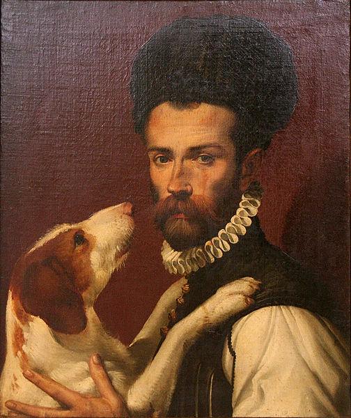Bartolomeo Passerotti Portrait of a Man with a Dog oil painting picture